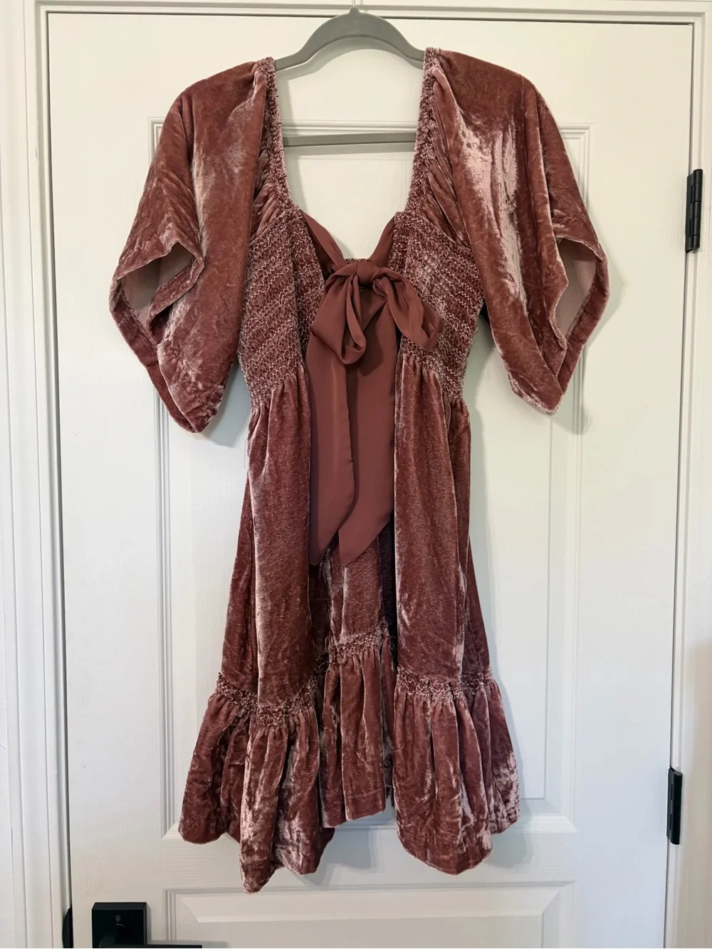 Free People Pink Velvet Mini Dress